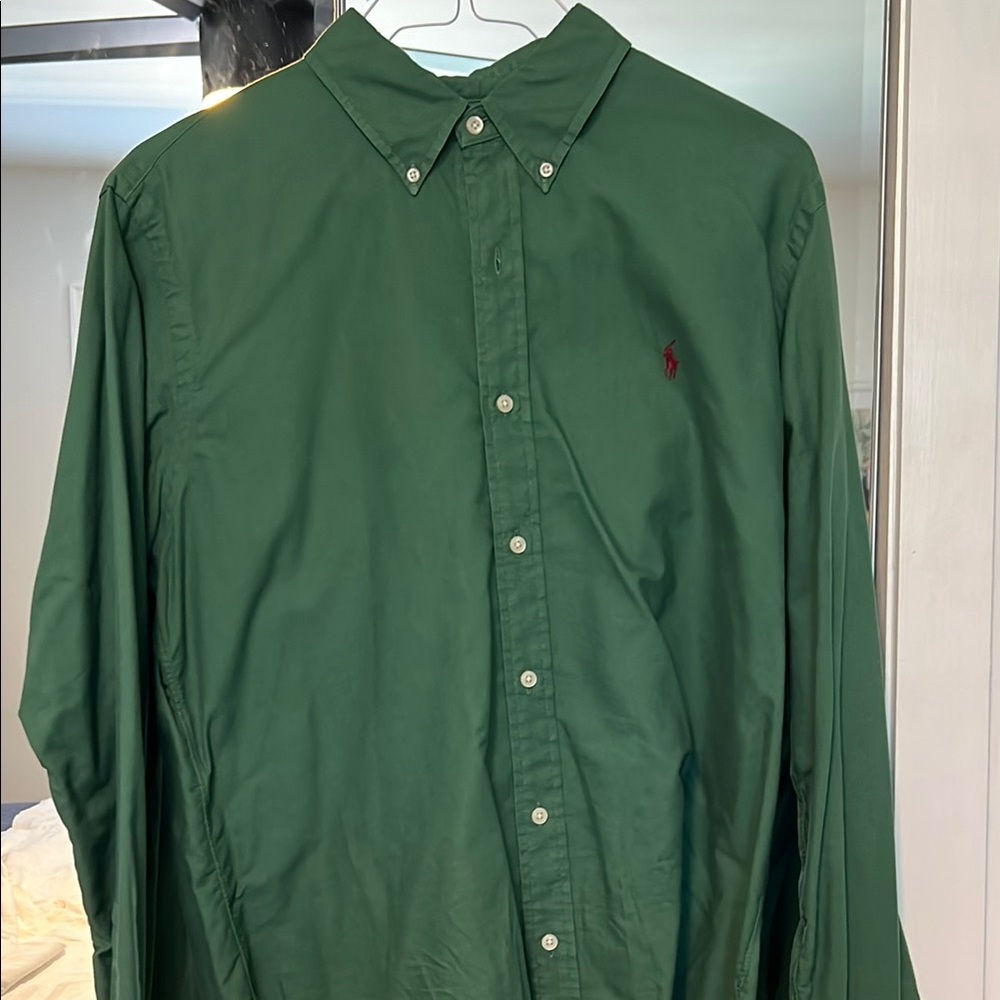 Polo by Ralph Lauren Green Dress Shirt Classic Button-Down